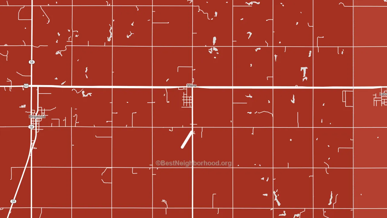 Meno, OK block-group political-lean map