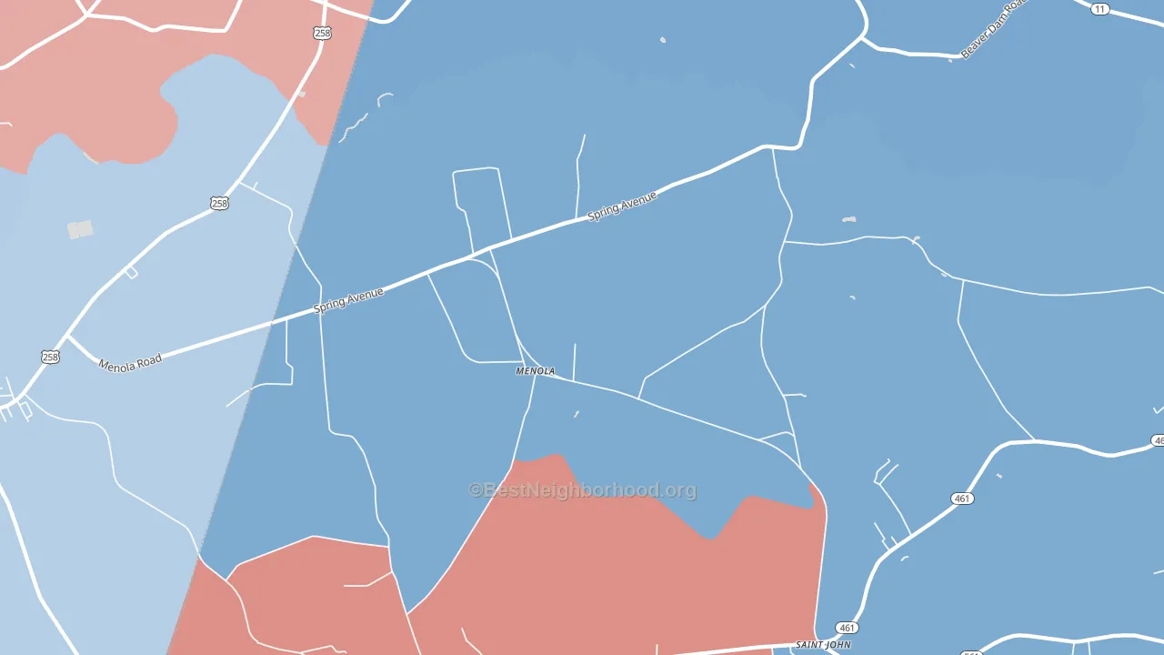 Menola, NC block-group political-lean map