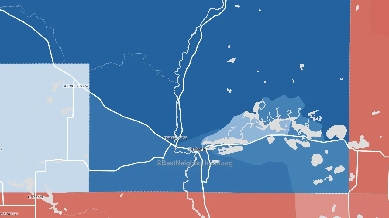 Menominee County, WI block-group political-lean map