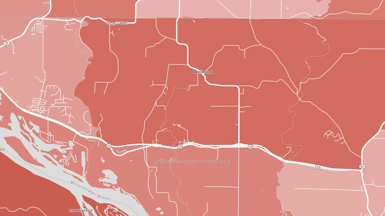 Menominee, IL block-group political-lean map