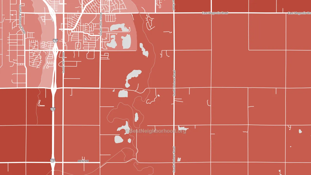 Mentor, KS block-group political-lean map