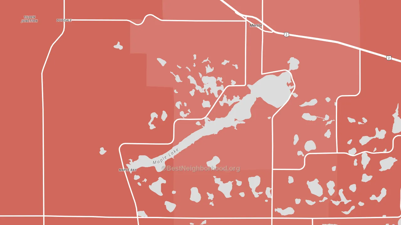 Mentor, MN block-group political-lean map