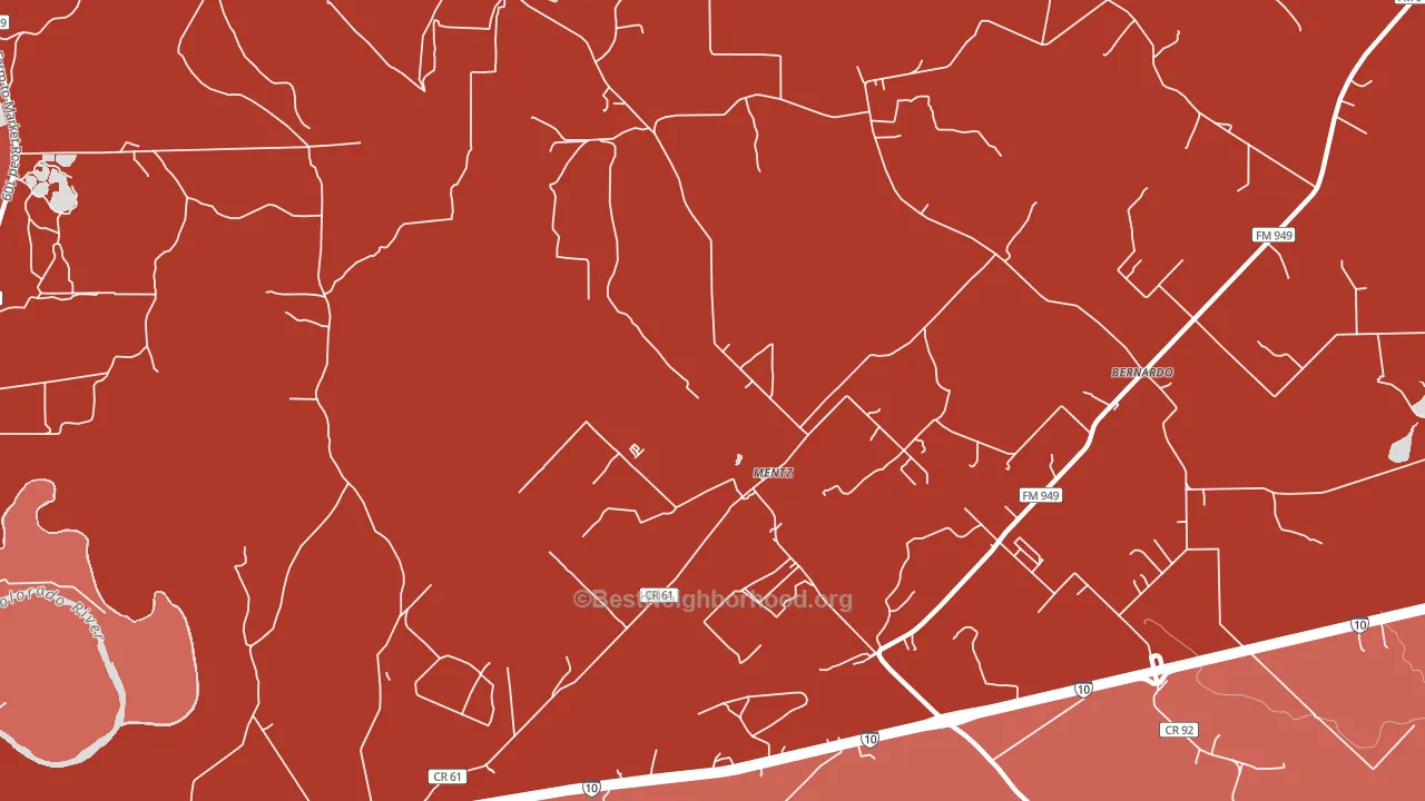 Mentz, TX block-group political-lean map