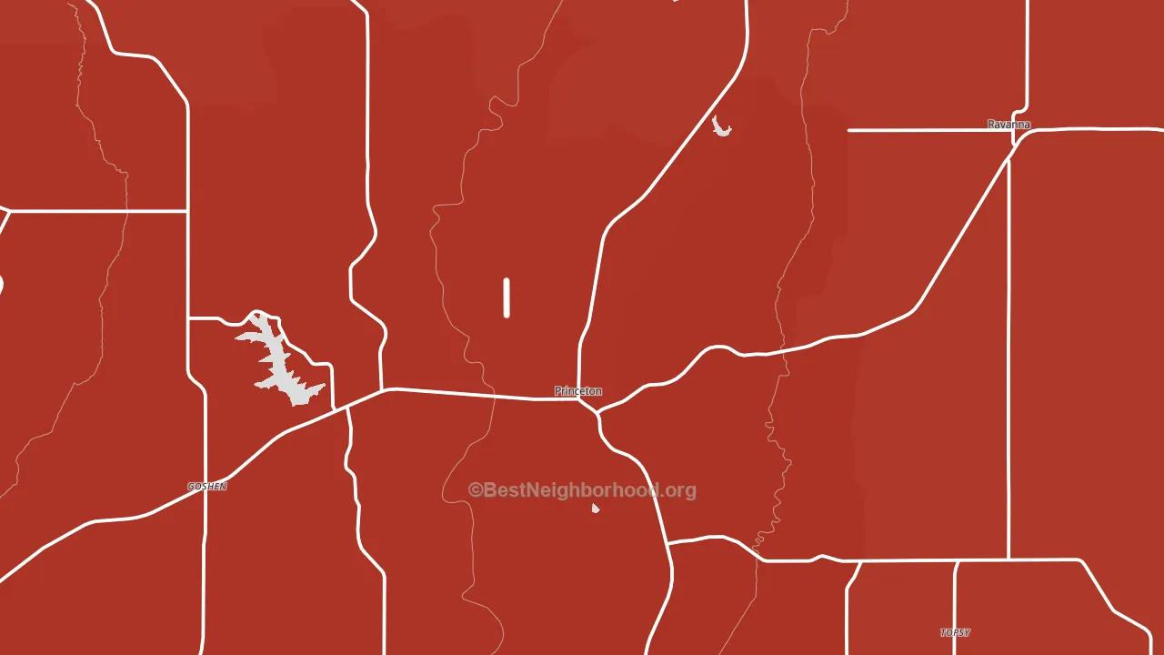 Mercer County, MO block-group political-lean map