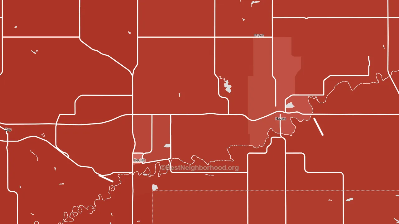 Mercer County, ND block-group political-lean map