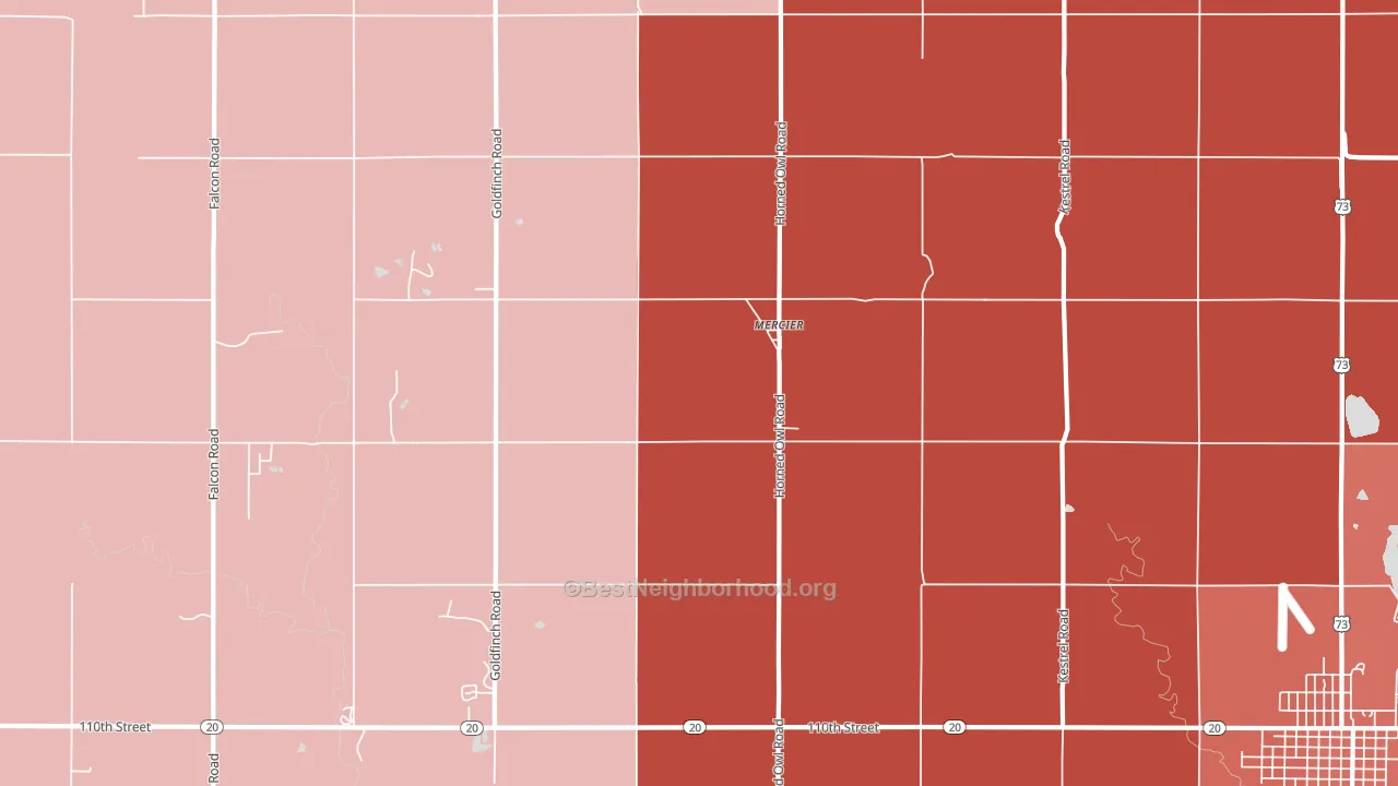 Mercier, KS block-group political-lean map