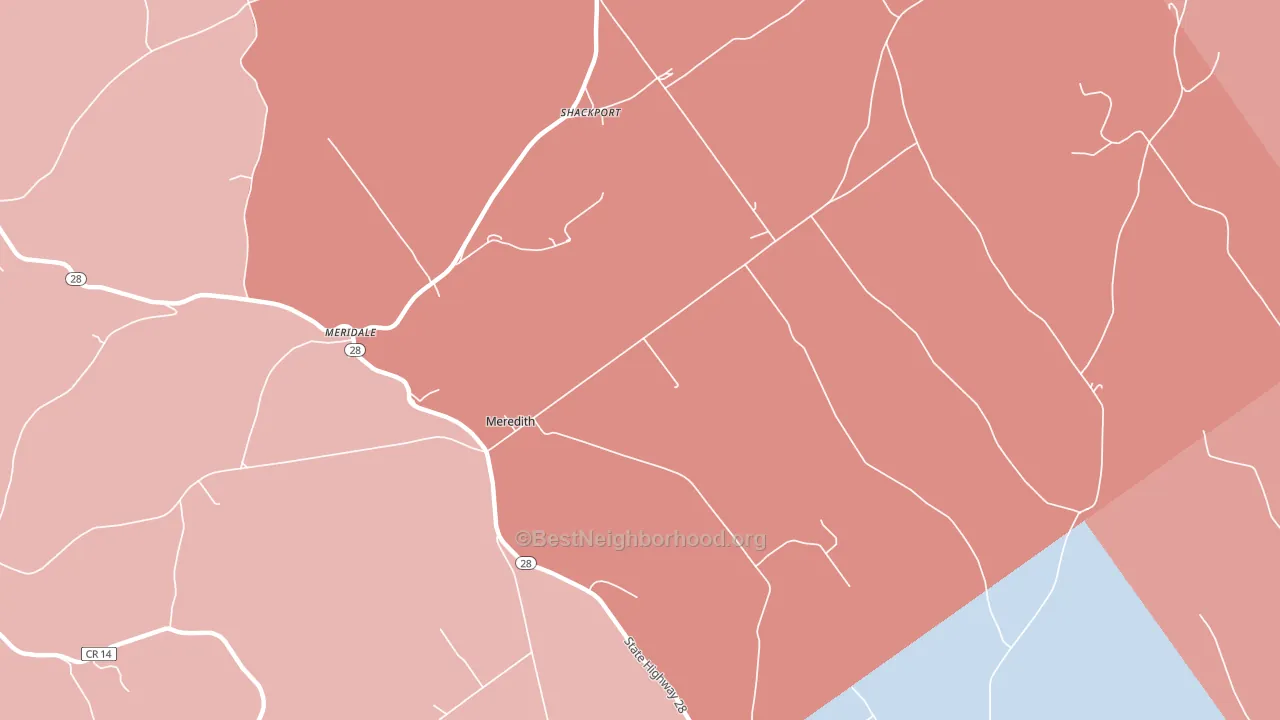 Meredith, NY block-group political-lean map