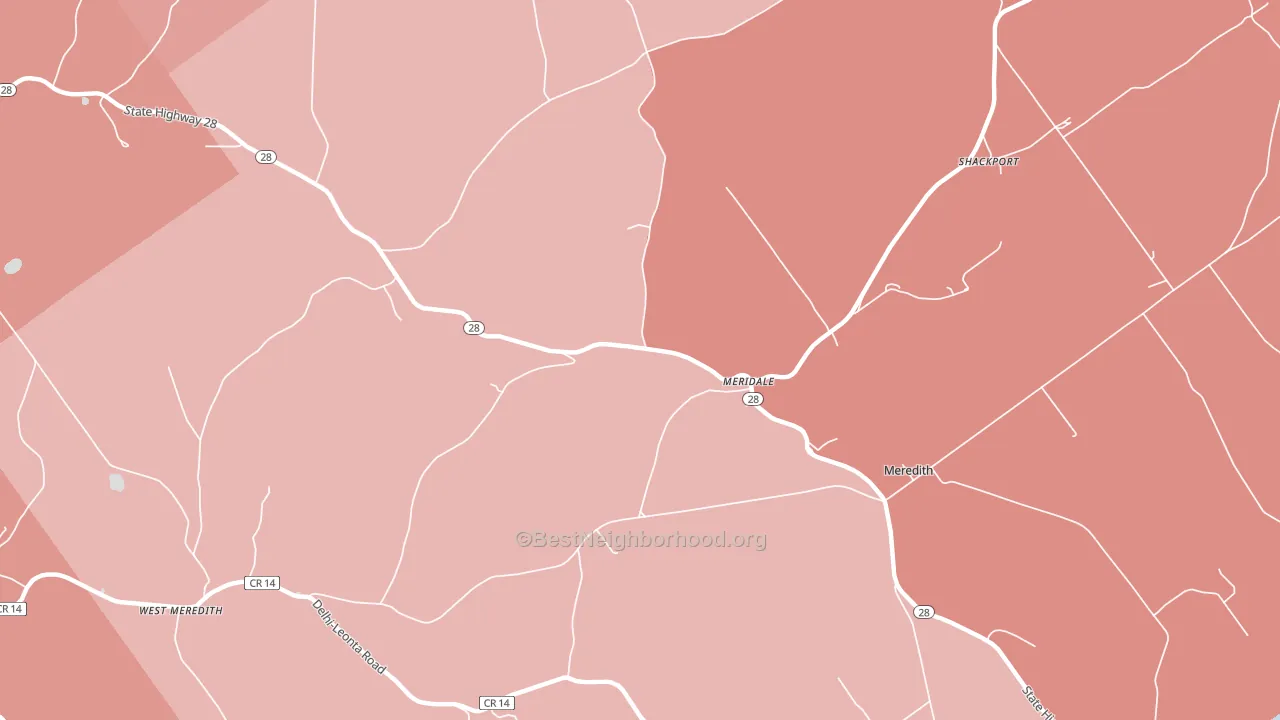 Meridale, NY block-group political-lean map