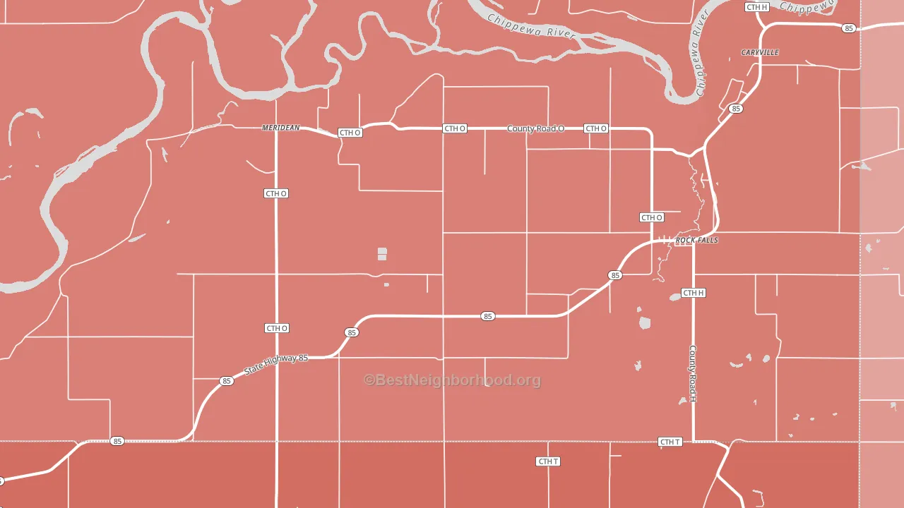 Meridean, WI block-group political-lean map