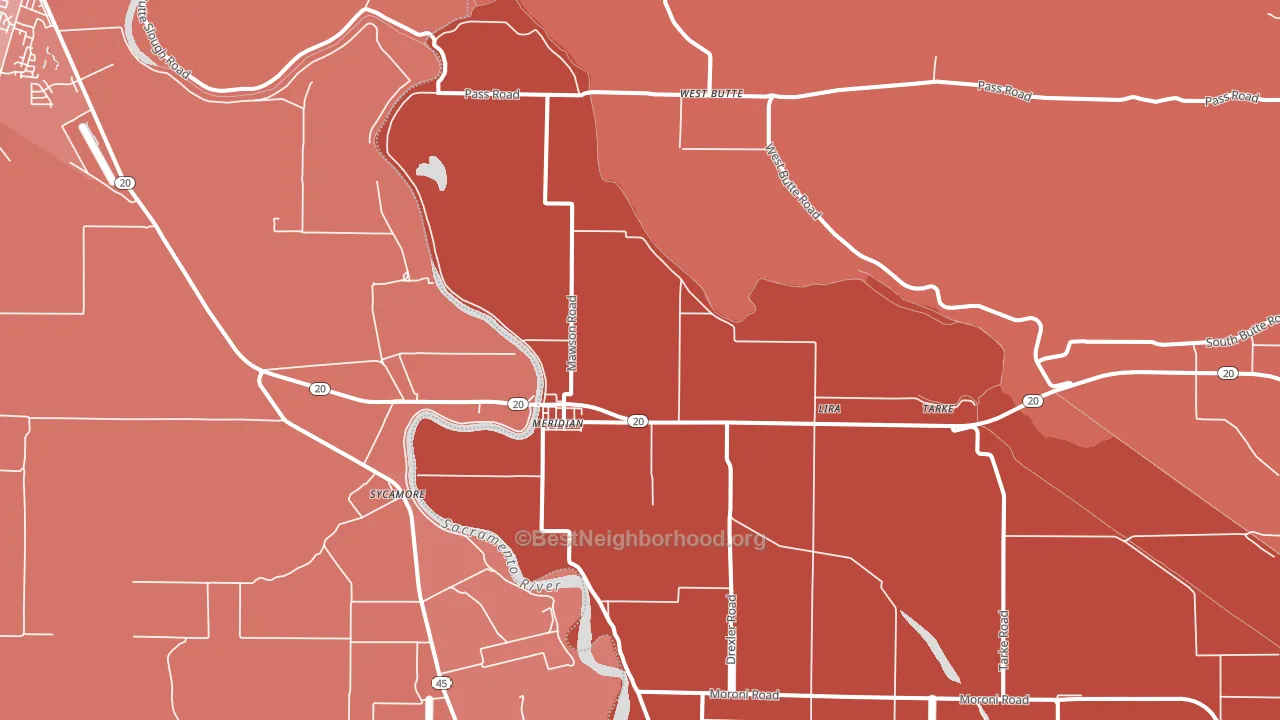Meridian, CA block-group political-lean map