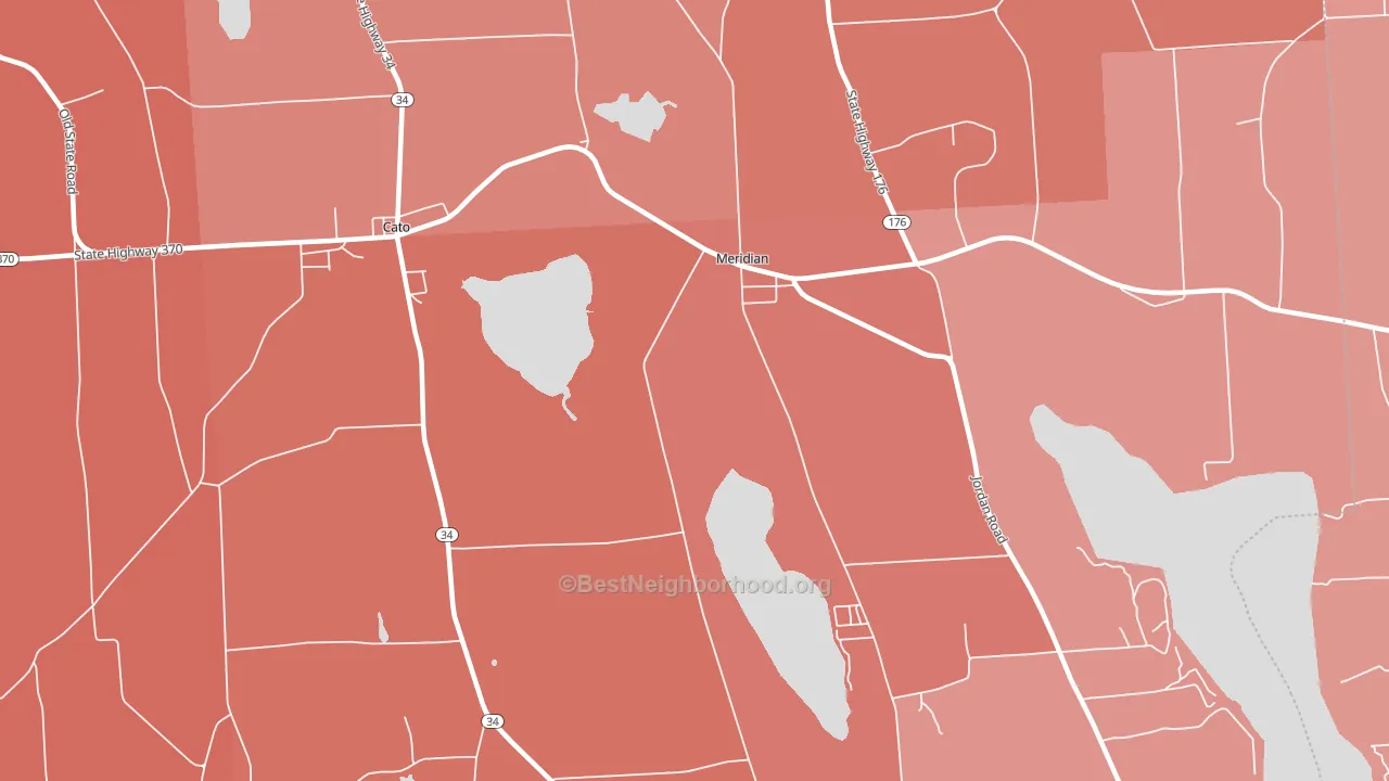 Meridian, NY block-group political-lean map