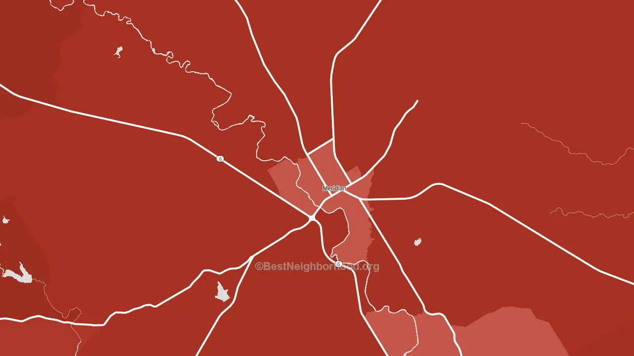 Meridian, TX block-group political-lean map