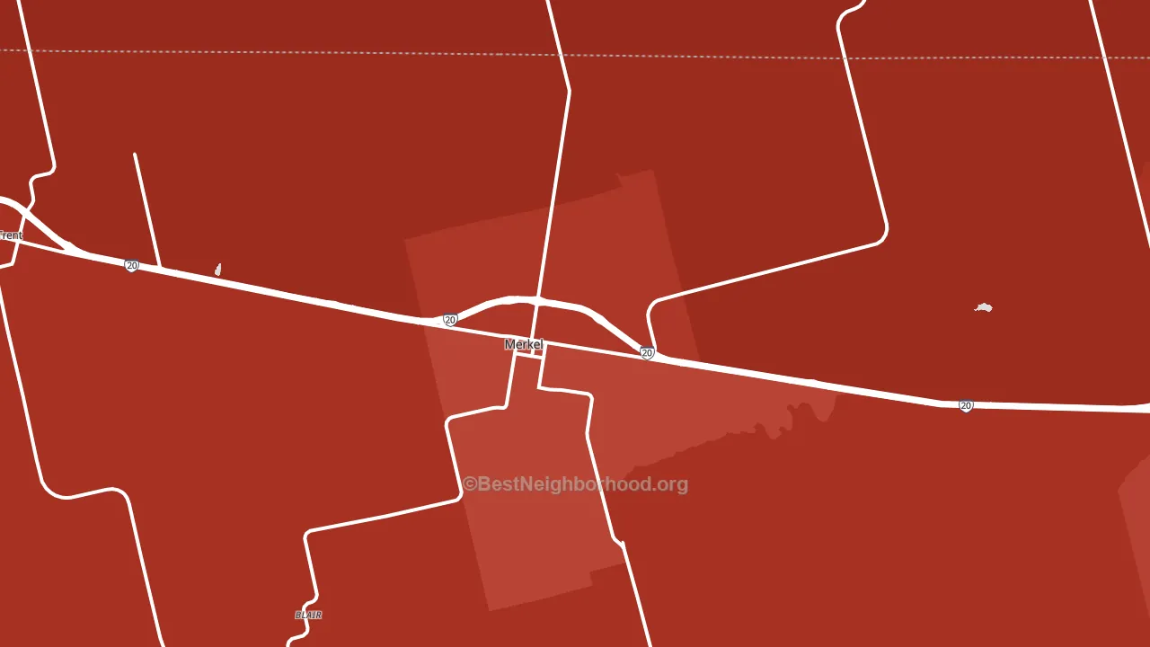Merkel, TX block-group political-lean map