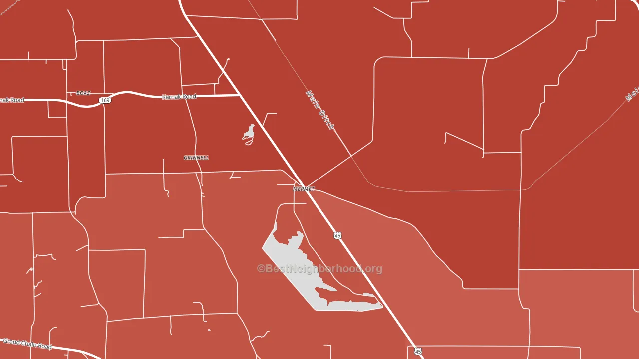 Mermet, IL block-group political-lean map