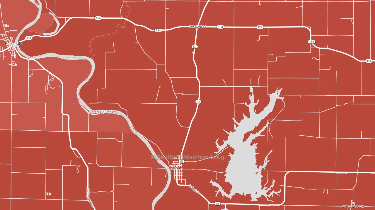 Merom, IN block-group political-lean map