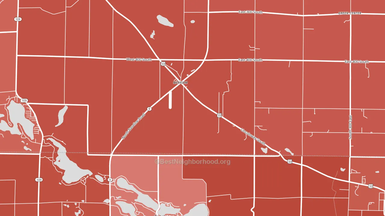 Merriam, IN block-group political-lean map