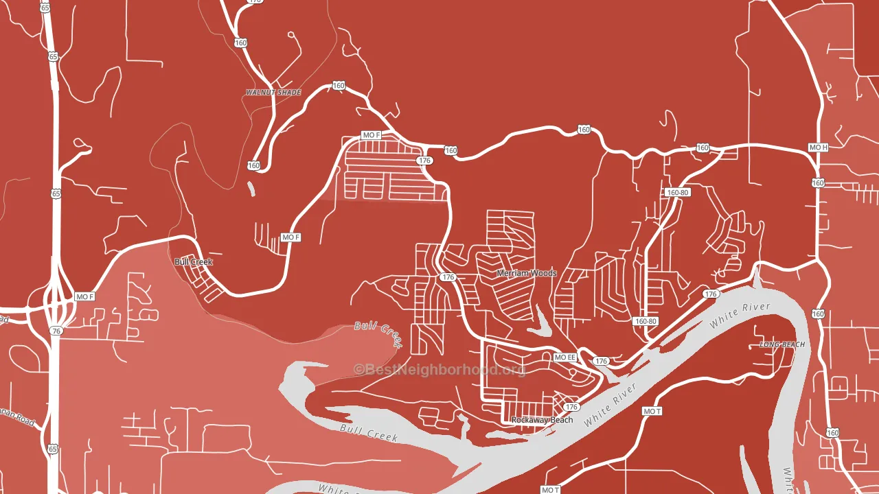 Merriam Woods, MO block-group political-lean map