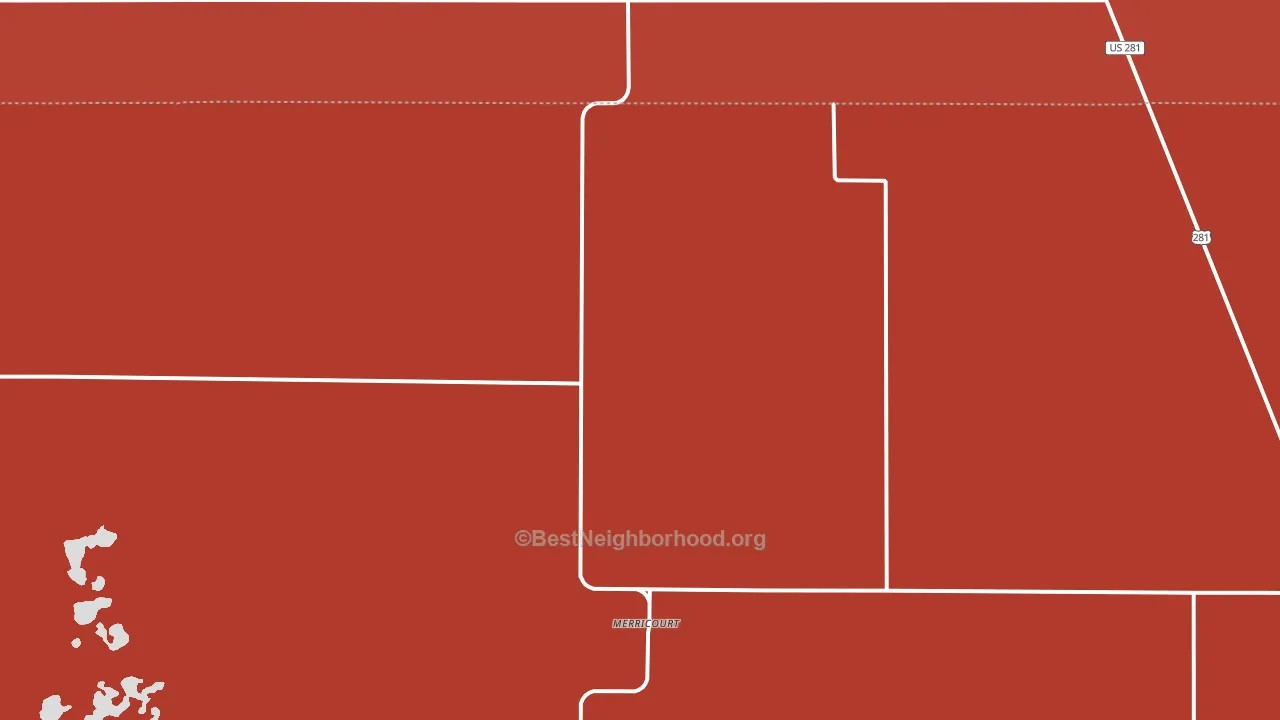 Merricourt, ND block-group political-lean map