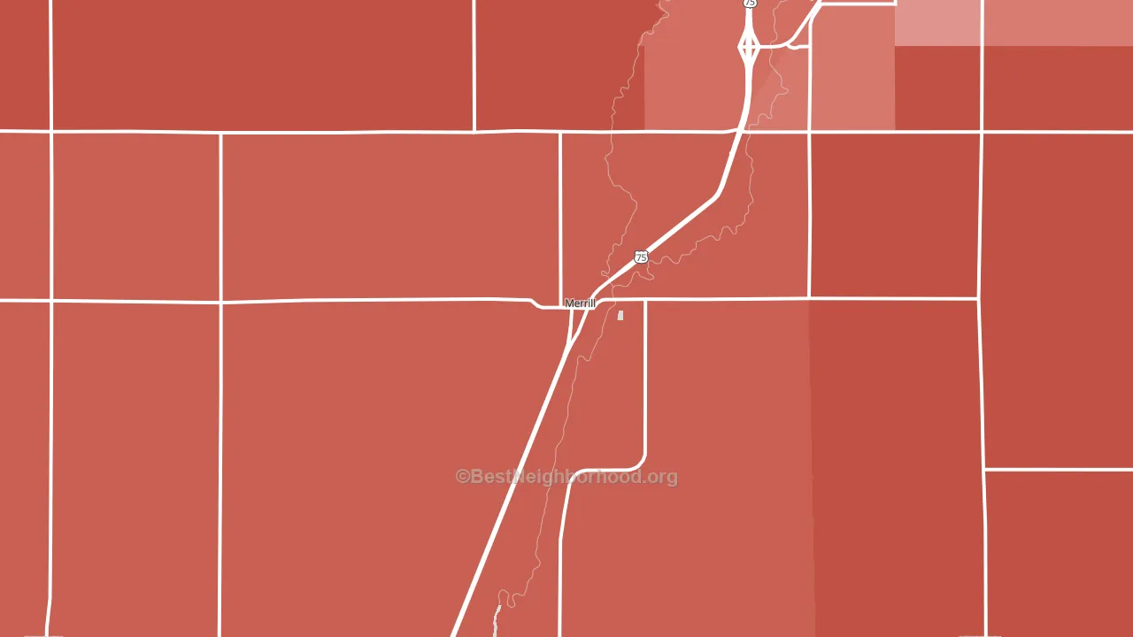 Merrill, IA block-group political-lean map