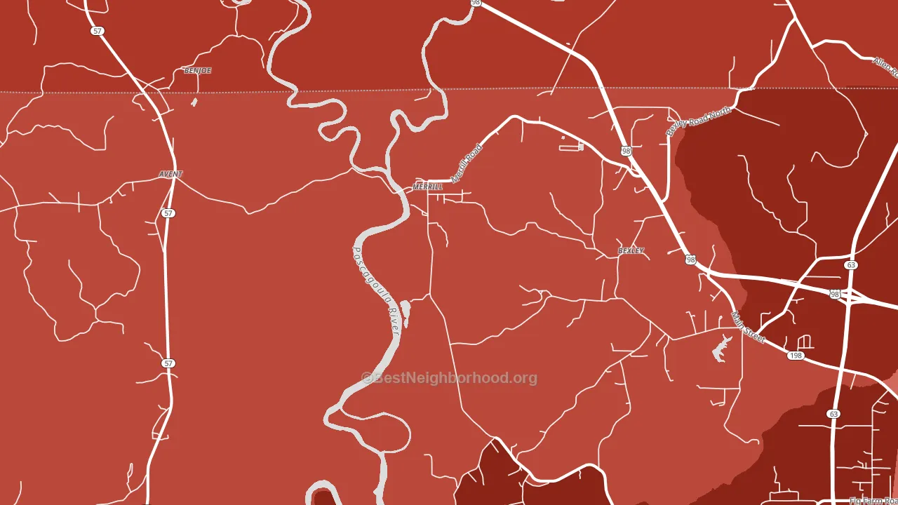 Merrill, MS block-group political-lean map