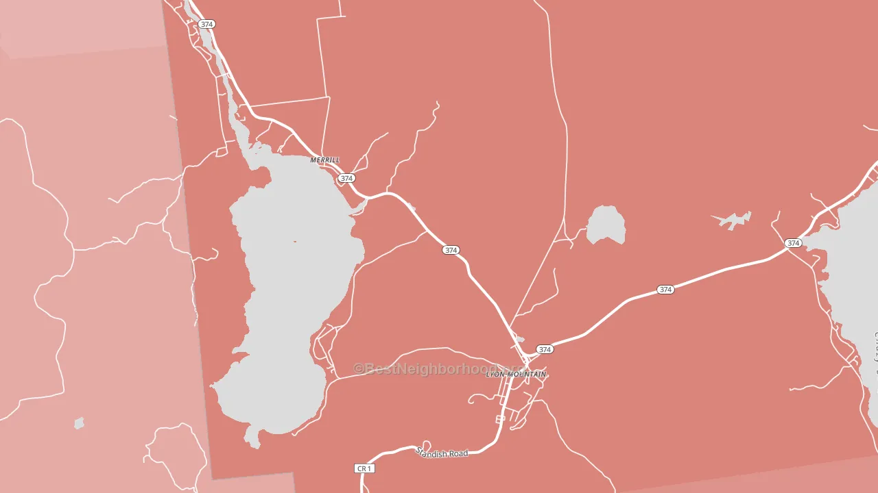 Merrill, NY block-group political-lean map