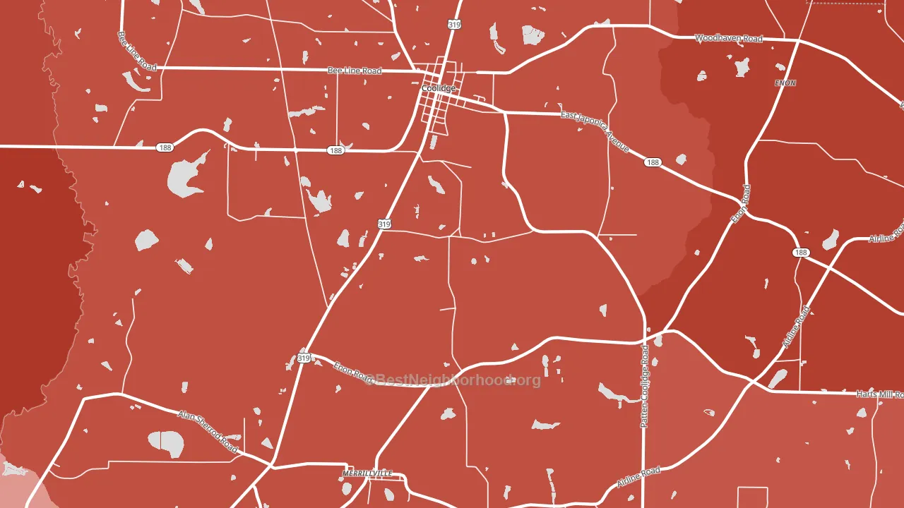 Merrillville, GA block-group political-lean map