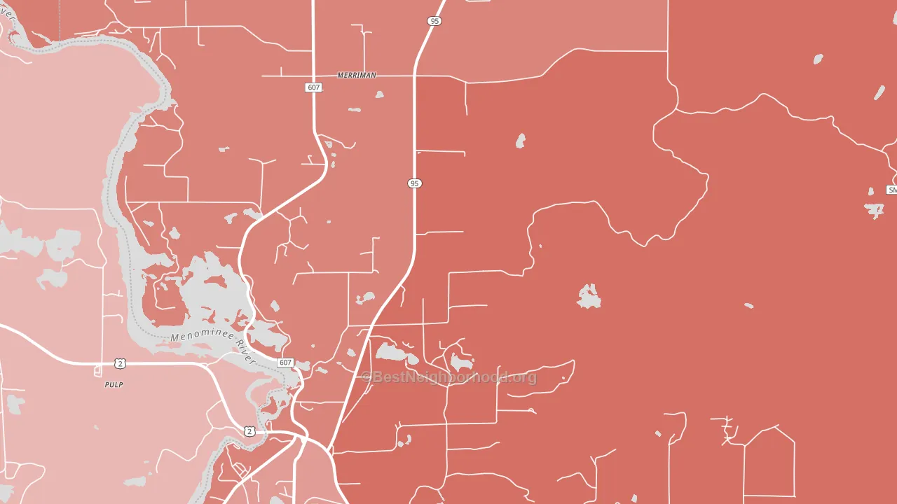 Merriman, MI block-group political-lean map
