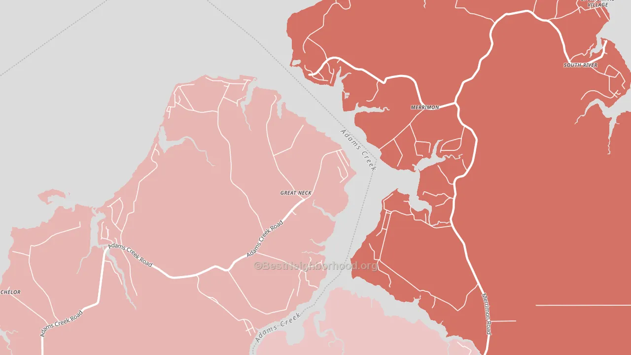 Merrimon, NC block-group political-lean map