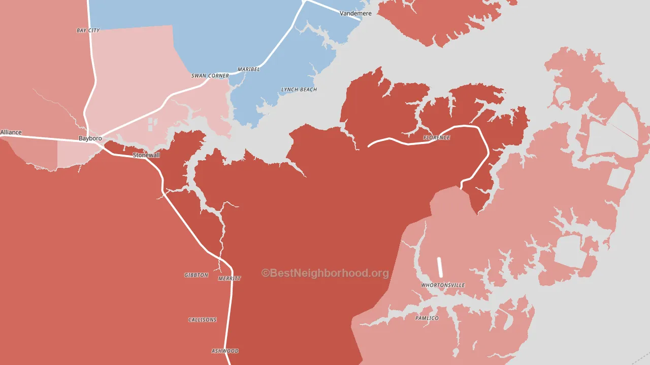 Merritt, NC block-group political-lean map