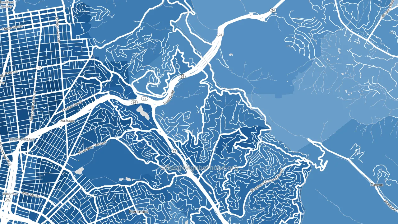 Merriwood, Oakland, CA block-group political-lean map