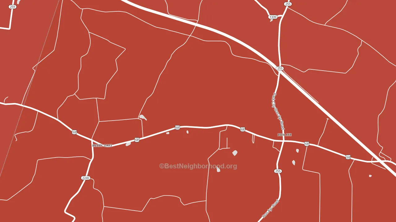 Merry Oaks, KY block-group political-lean map