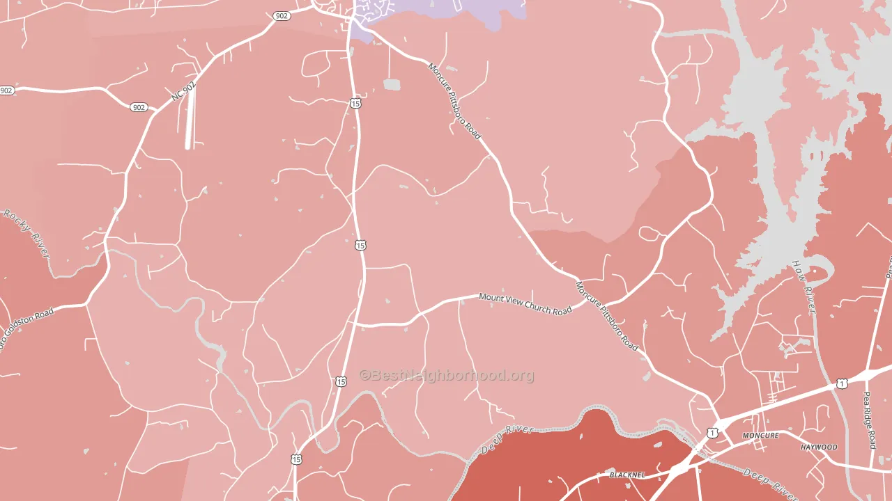 Merry Oaks, NC block-group political-lean map