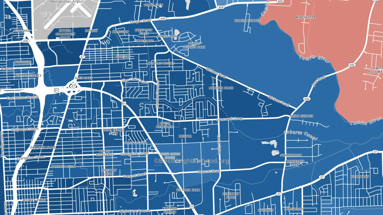 Merrydale, LA block-group political-lean map