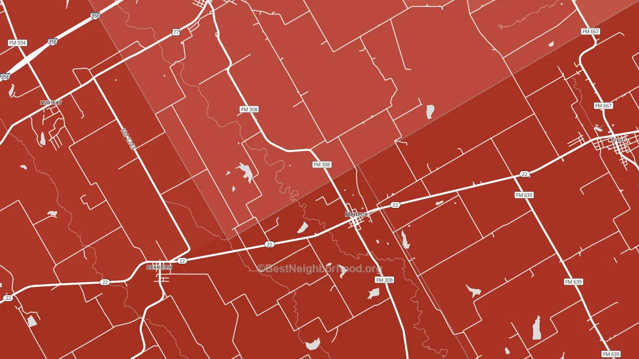 Mertens, TX block-group political-lean map
