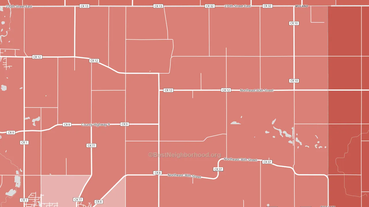 Merton, MN block-group political-lean map