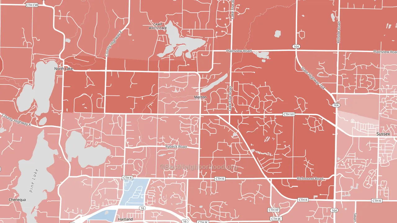 Merton, WI block-group political-lean map