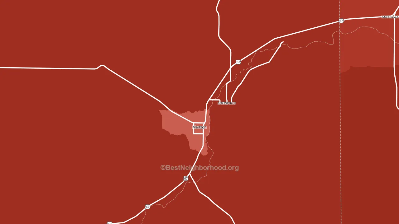 Mertzon, TX block-group political-lean map
