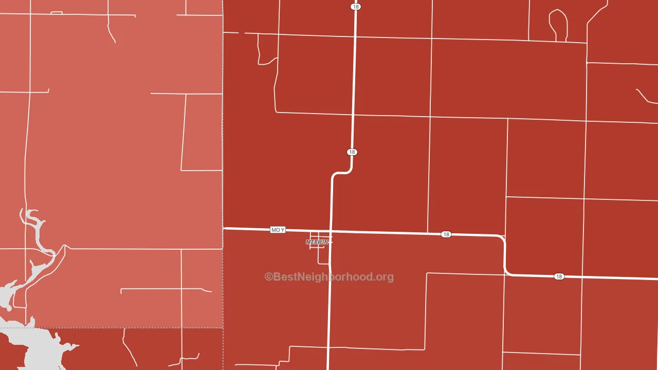 Merwin, MO block-group political-lean map