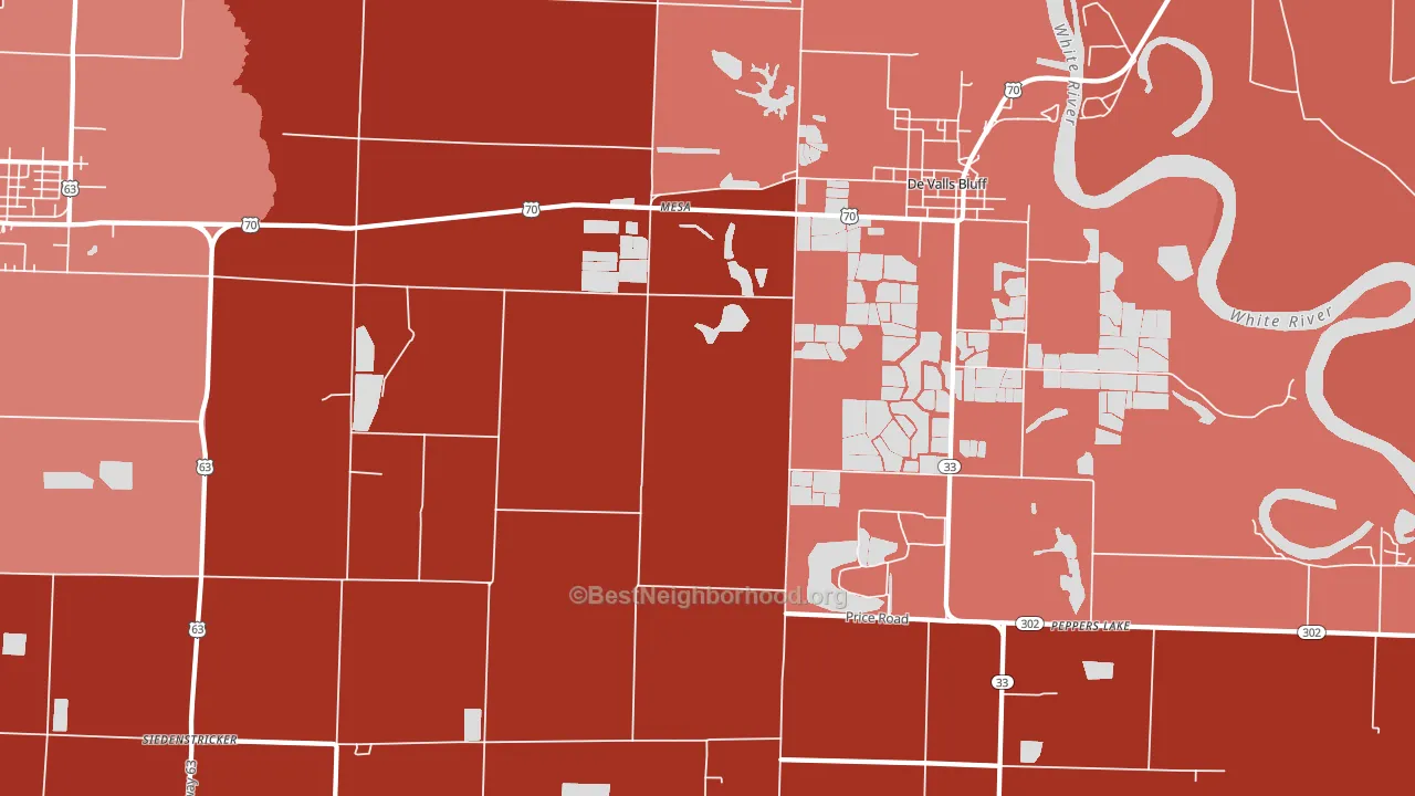 Mesa, AR block-group political-lean map