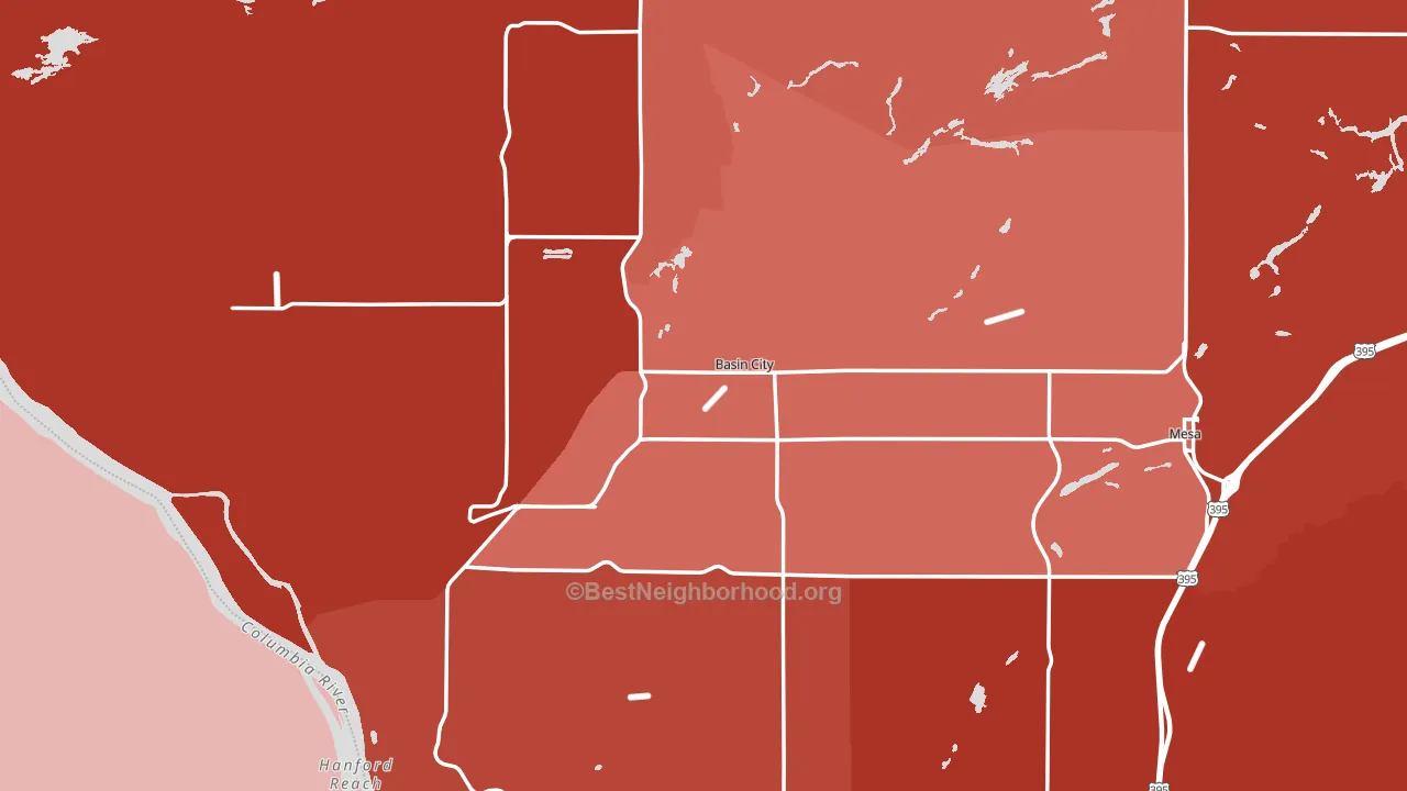 Mesa, WA block-group political-lean map