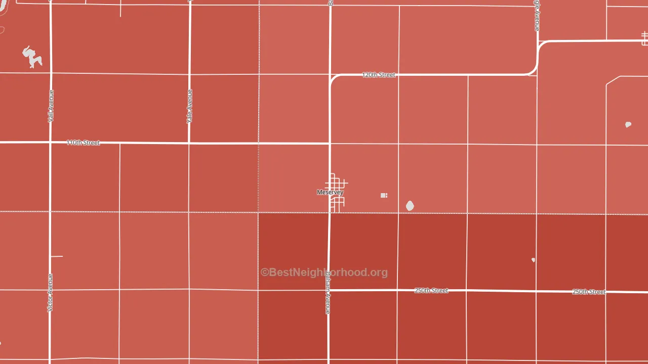 Meservey, IA block-group political-lean map