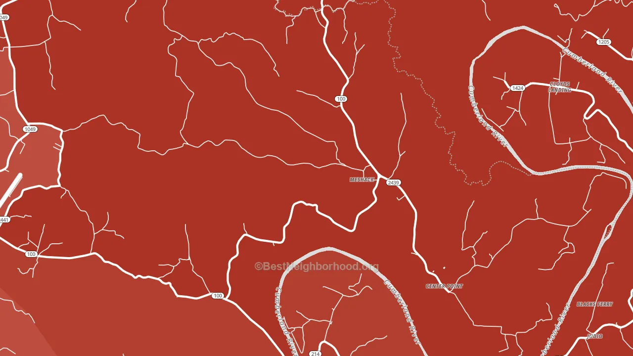 Meshack, KY block-group political-lean map