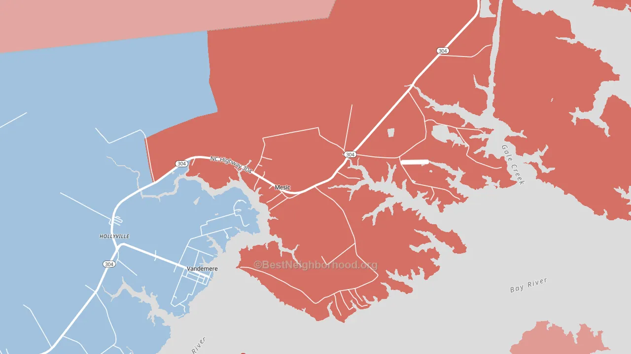 Mesic, NC block-group political-lean map