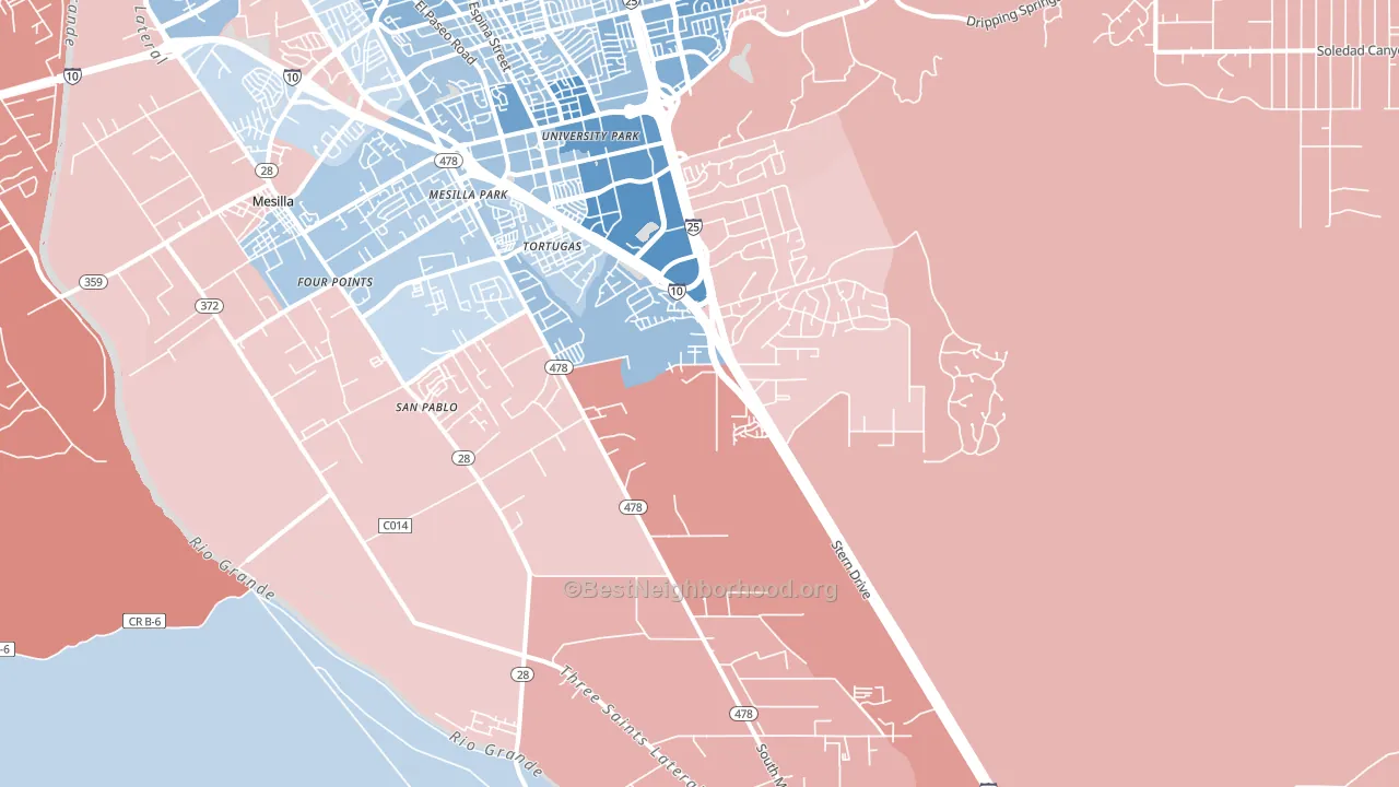 Mesilla Park, NM block-group political-lean map