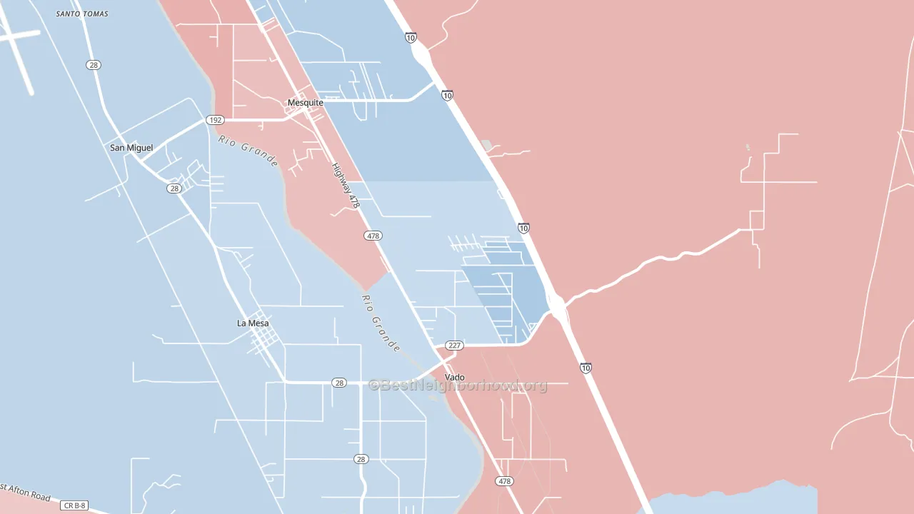 Mesquite, NM block-group political-lean map