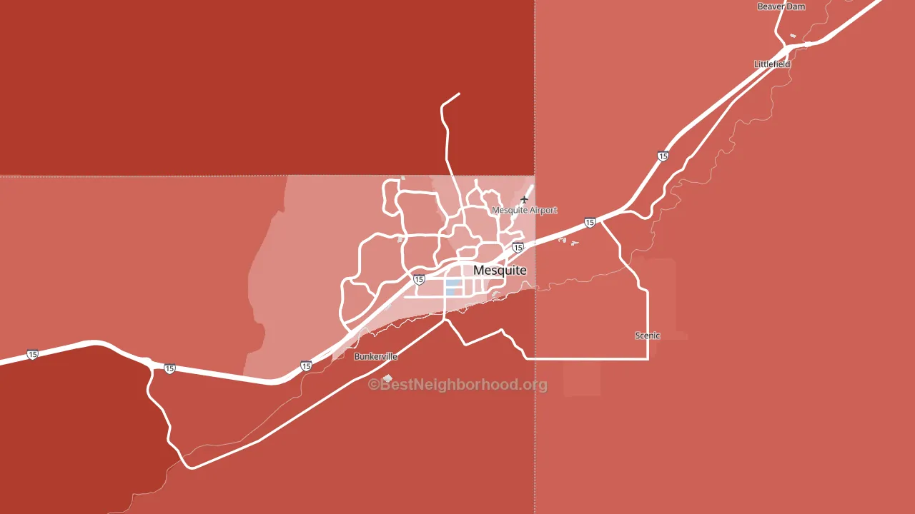 Mesquite, NV block-group political-lean map