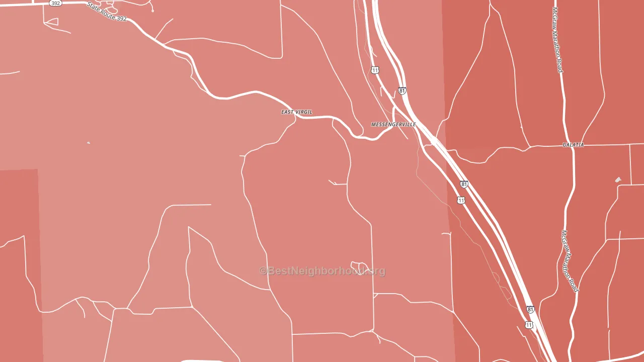 Messengerville, NY block-group political-lean map