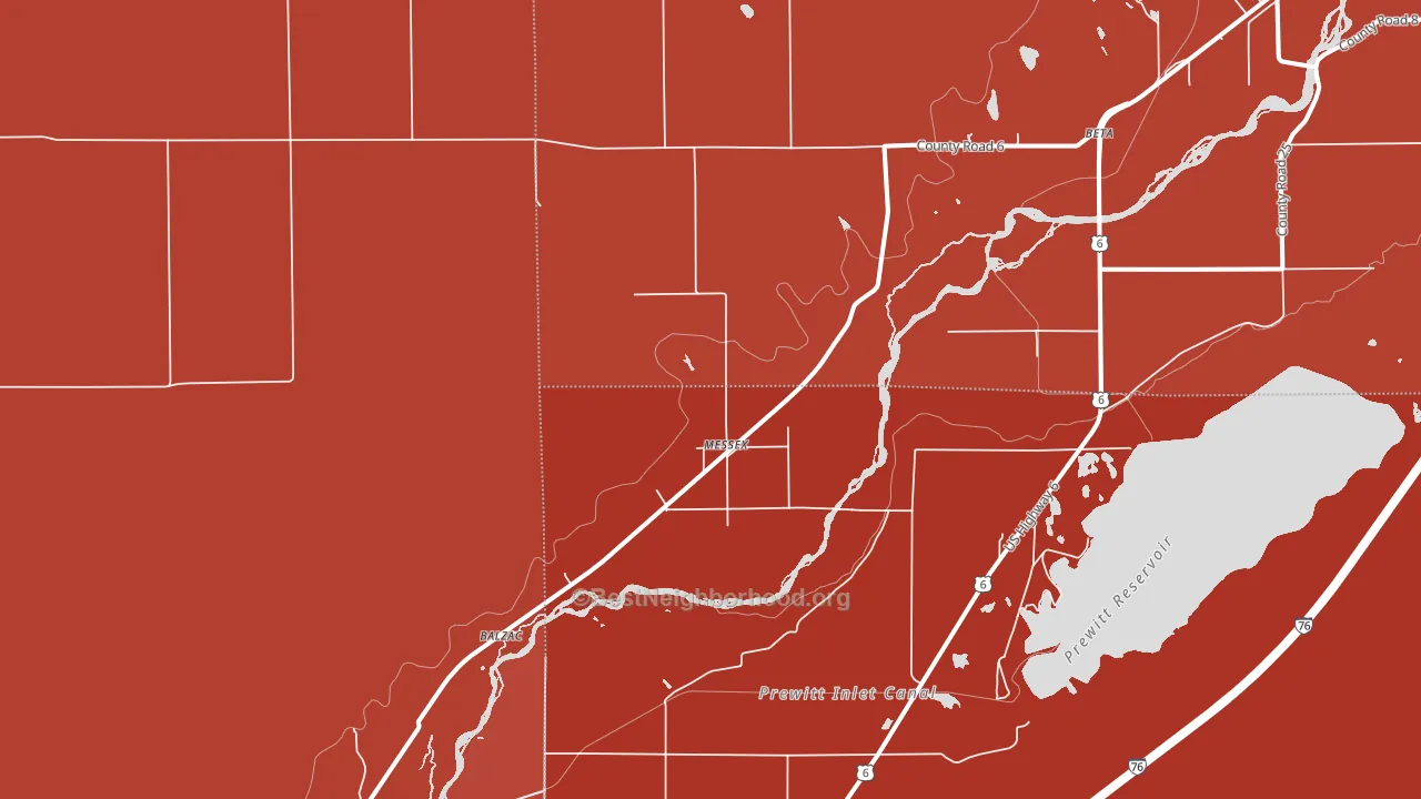 Messex, CO block-group political-lean map