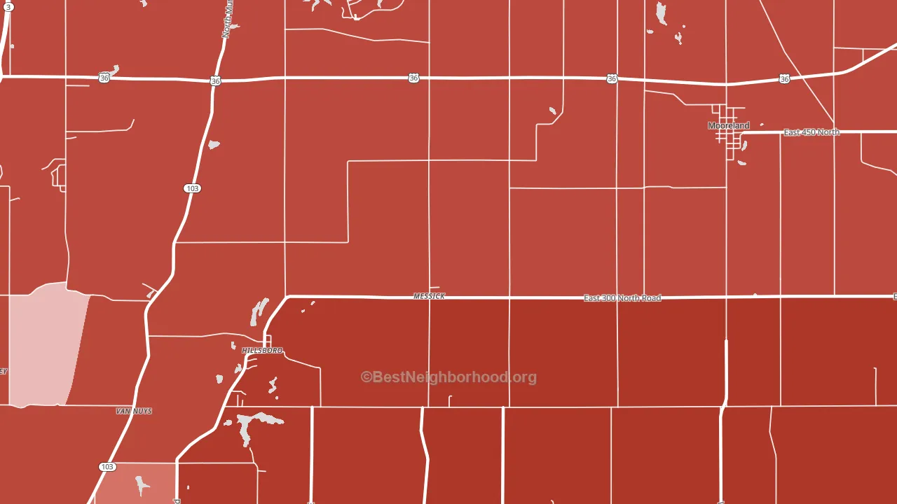 Messick, IN block-group political-lean map