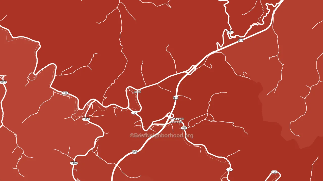 Meta, KY block-group political-lean map